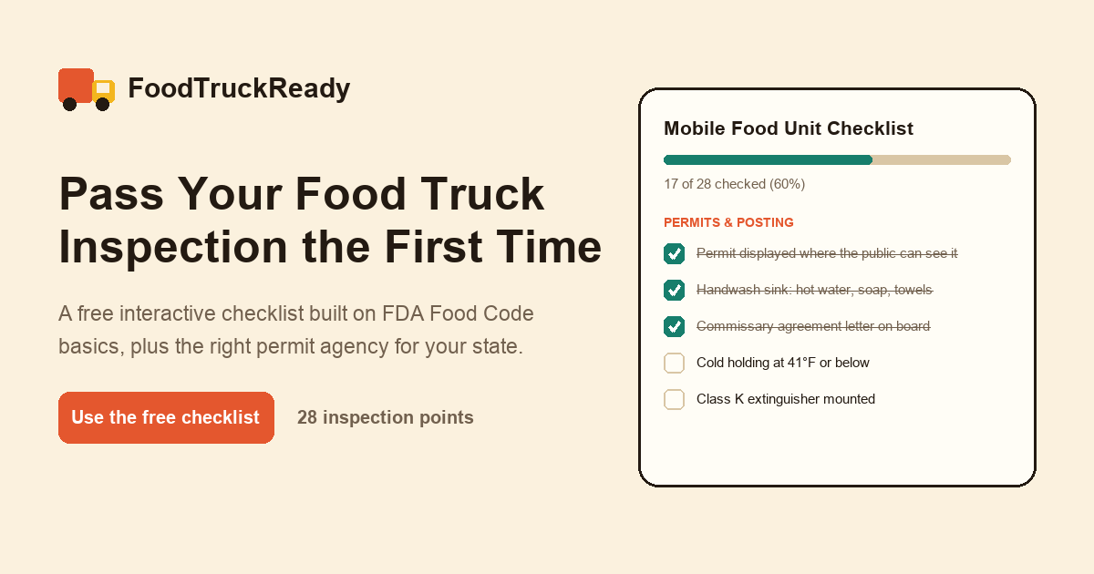 Food Truck Inspection Checklist (Free, Printable)